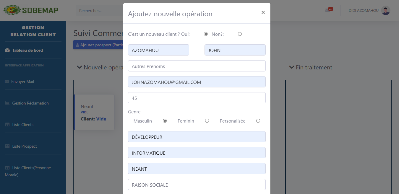 Systeme de gestion de la relation client