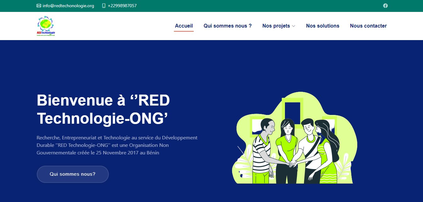 Site vitrine Pour l'ONG redtechnologie